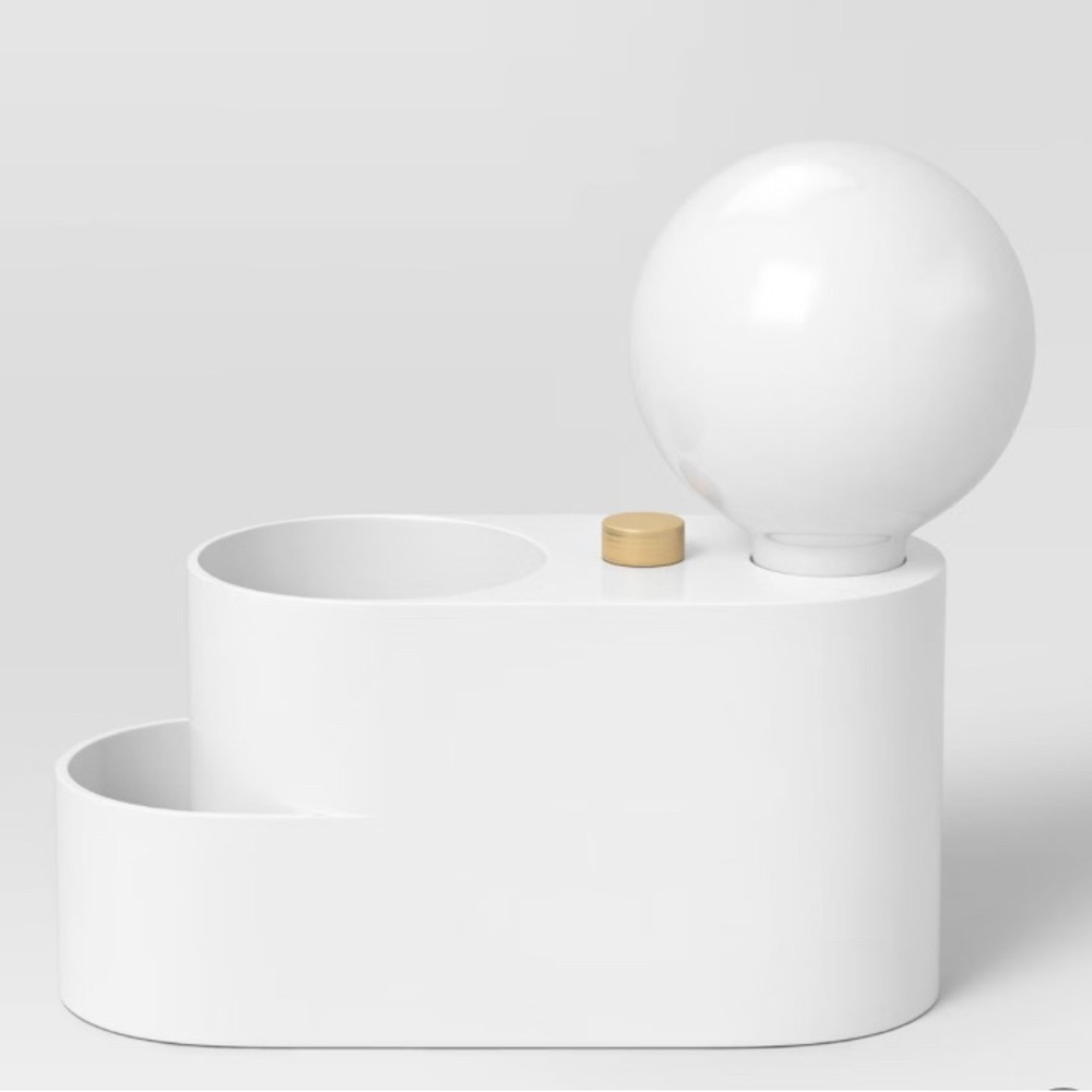 Room Essentials Orb Organizer Lamp White LED Desk Storage Light